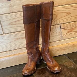 Frye Cognac Leather Knee-High Boots